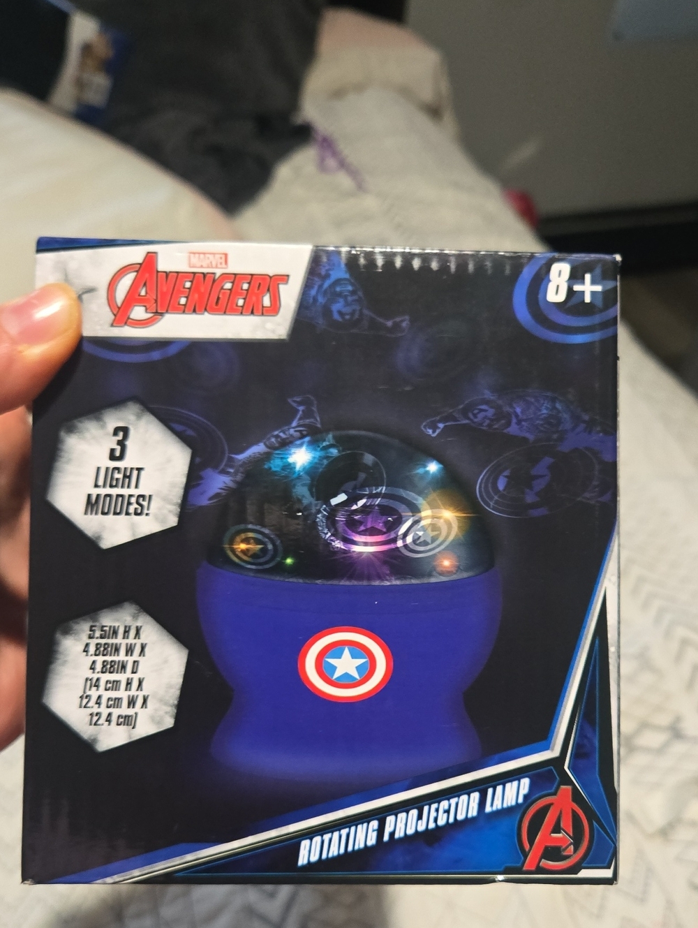 Marvel Avengers Captain America Blue Rotating Projector Lamp